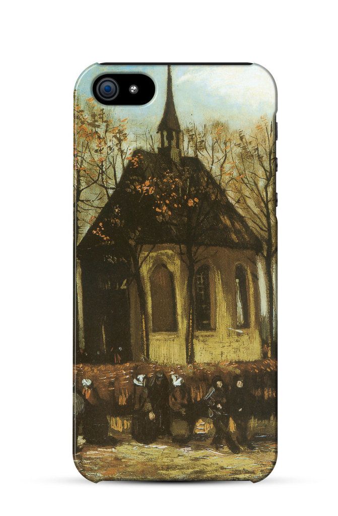 Congregation Leaving the Reformed Church in Nuenen, Vincent van Gogh    iPhone Case Cover      116