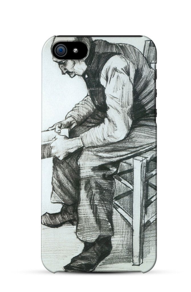 Man, Sitting, Reading a Book, Vincent van Gogh    iPhone Case Cover      200