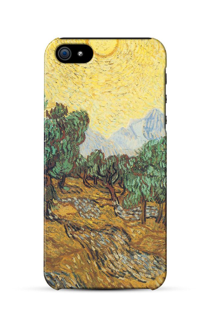 Olive Trees with Yellow Sky and Sun, Vincent van Gogh iPhone Kılıf-Kapak 220