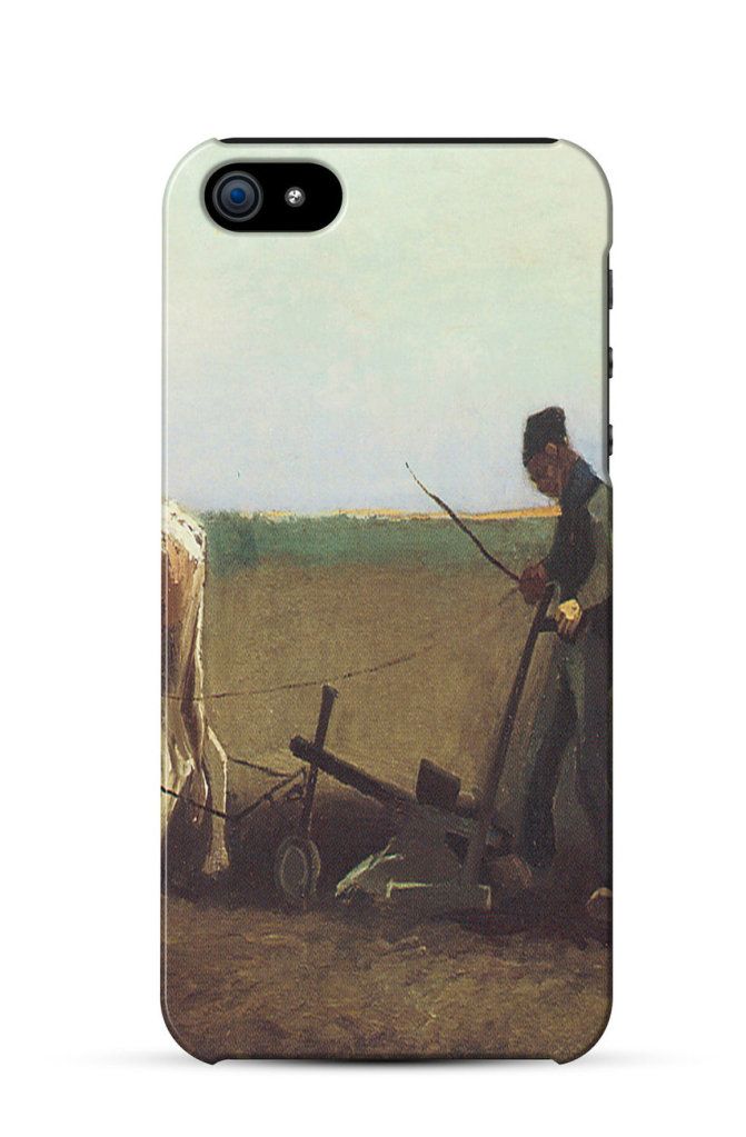 Ploughman with Woman Planting Potatoes , Vincent van Gogh    iPhone Case Cover      258