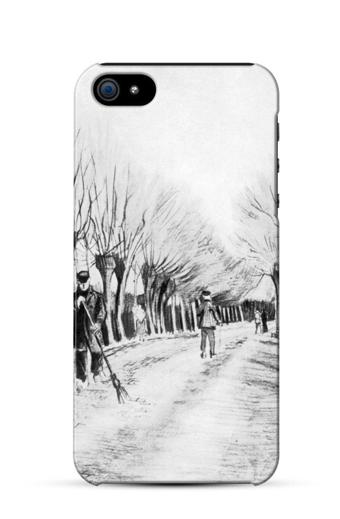 Road with Pollard Willows and Man with Broom, Vincent Van Gogh    iPhone Case Cover      360
