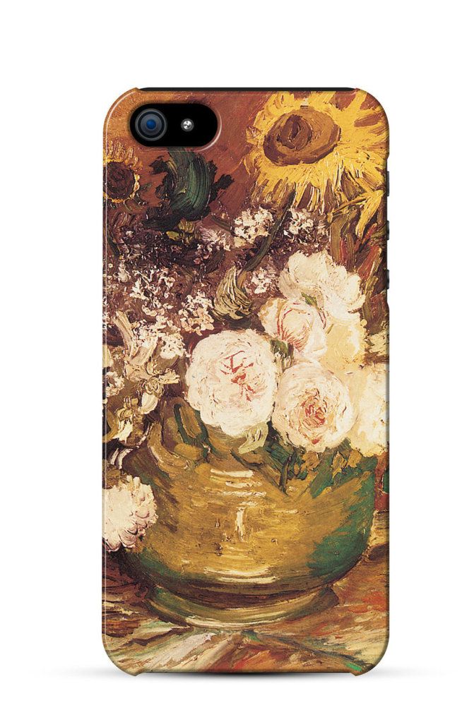 Still Life with Roses and Sunflowers, Vincent Van Gogh    iPhone Case Cover     568