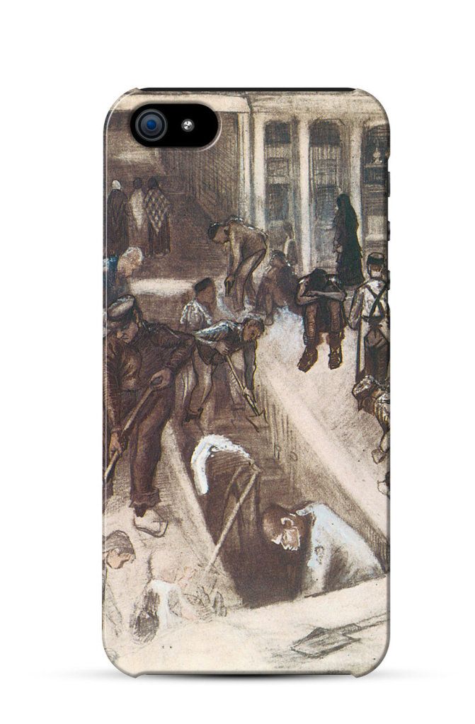 Torn Up Street with Diggers, Vincent van Gogh    iPhone Case Cover     681