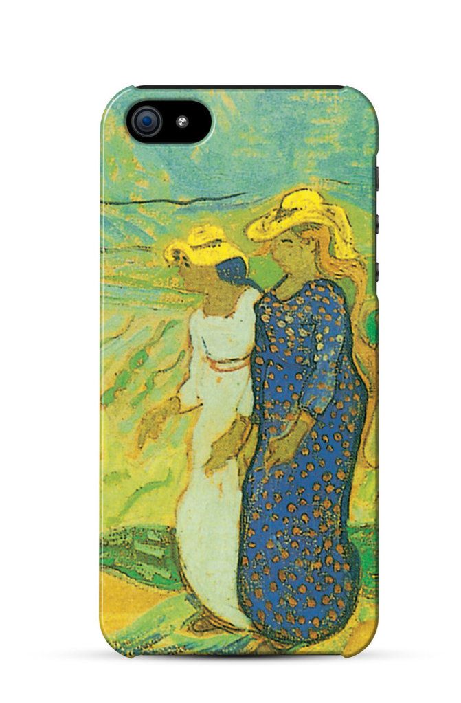 Two Women Crossing the Fields , Vincent Van Gogh    iPhone Case Cover     714
