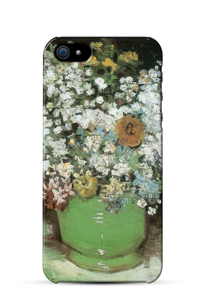 Vase with Zinnias and Other Flowers, Vincent Van Gogh    iPhone Case Cover     765