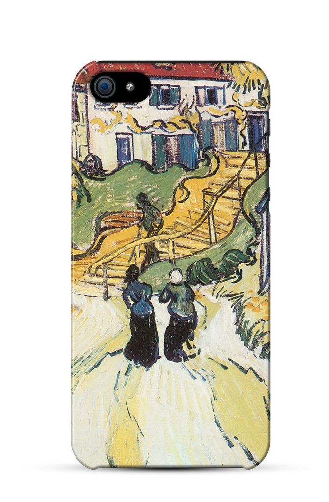 Village Street and Steps in Auvers with Figures, Vincent Van Gogh    iPhone Case Cover     768
