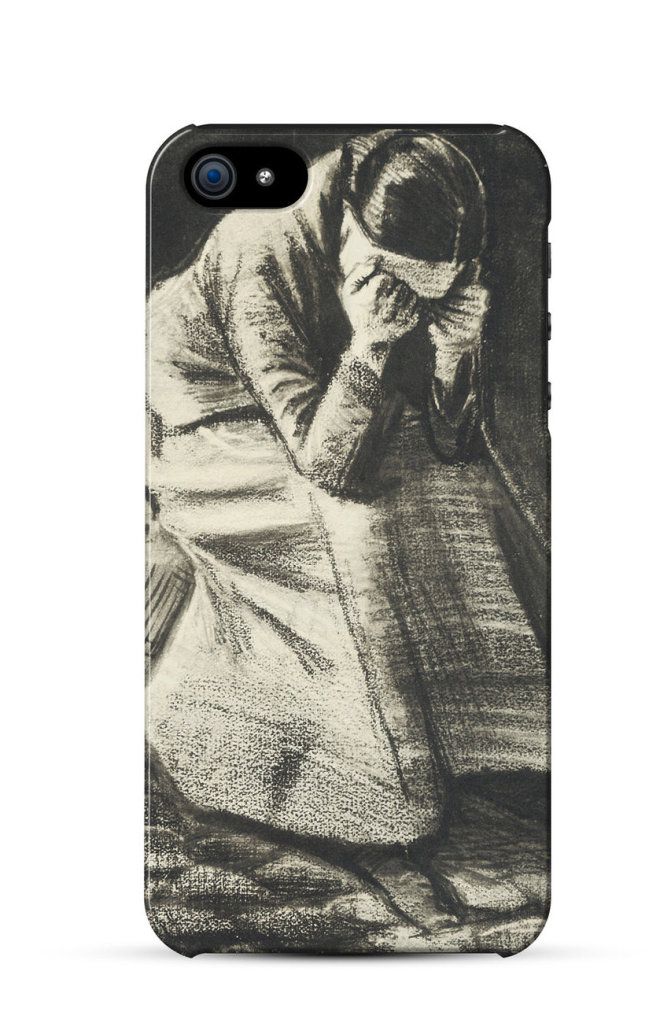 Woman Sitting on a Basket with Head in Hands, Vincent van Gogh    iPhone Case Cover     781