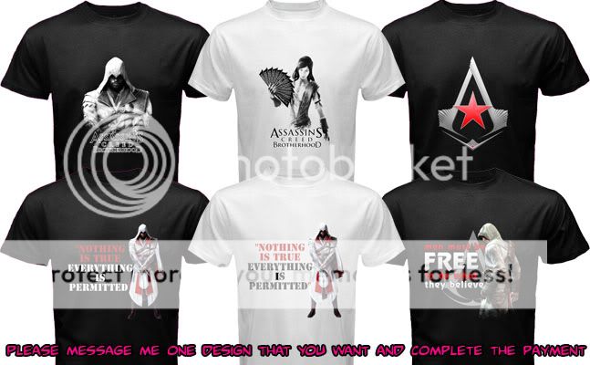 Assassins Creed Black T Shirt Brotherhood Revelations New SHirt Short 