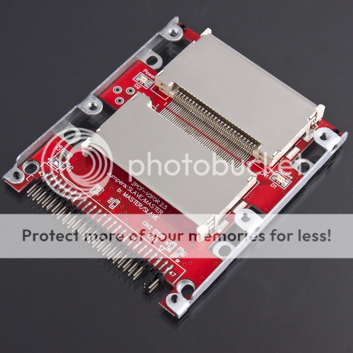 Dual CF Compact Flash to 44 Pin IDE 2 5 Male Adapter