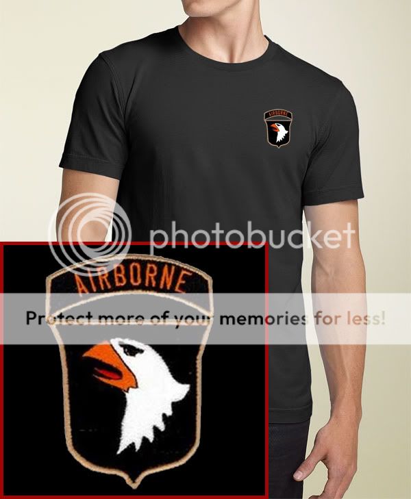 Airborne Embroidered Black 101st Airborne T Shirt New