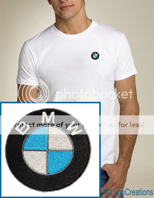 BMW Logo EMBROIDERED Car T Shirt White NEW & ALL SIZES  