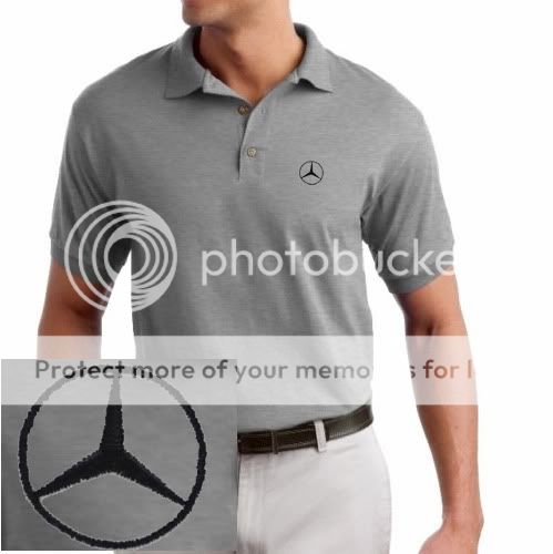 Mercedes Benz Logo EMBROIDERED Sport Gray Polo Shirt  