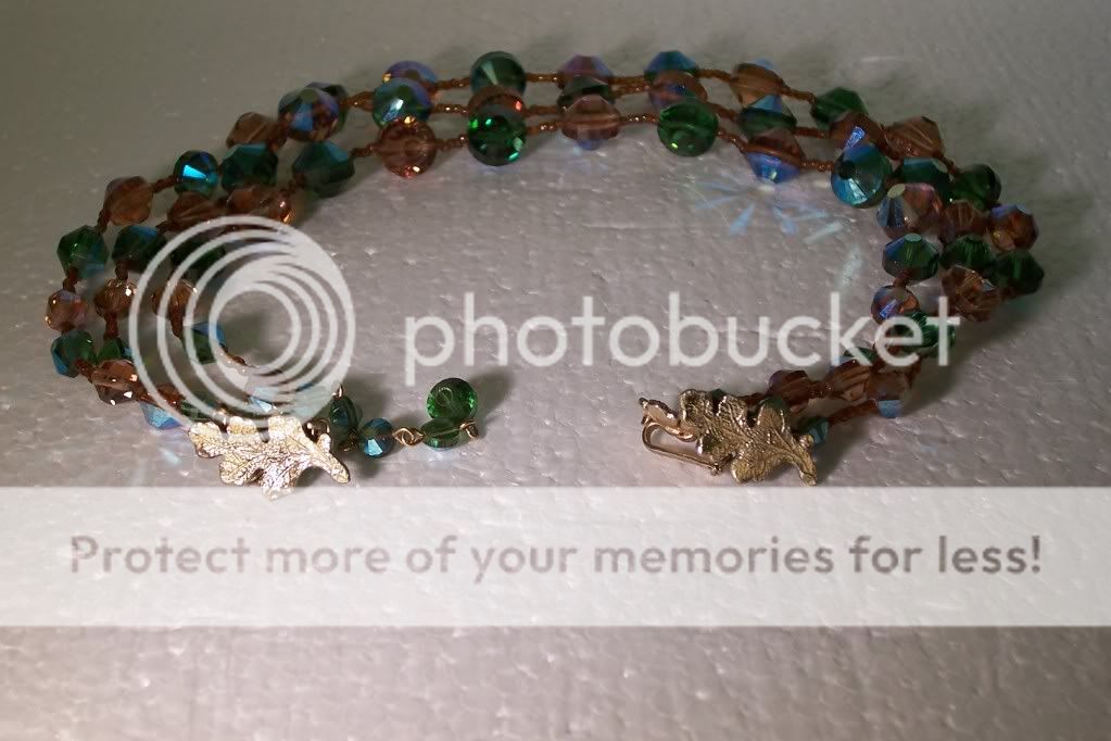 vintage set of vendome cut crystal glass aurora borealis bead necklace 