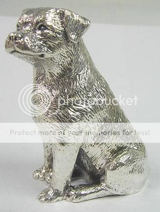 New Sterling Silver Rottweiler Dog Miniature Figurine  