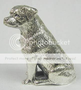 New Sterling Silver Rottweiler Dog Miniature Figurine  