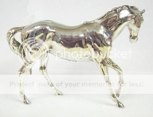 Elegant artisan sterling silver model of a royal horse. Beautifully 