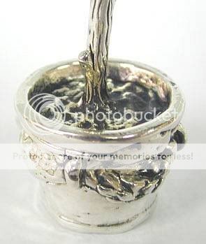  artisan 925 sterling silver (NOT silver plated) miniature topiary 